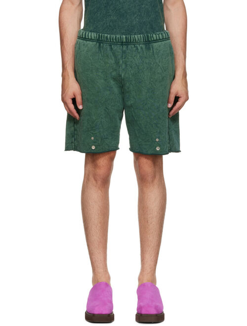 Les Tien Green Cotton Shorts