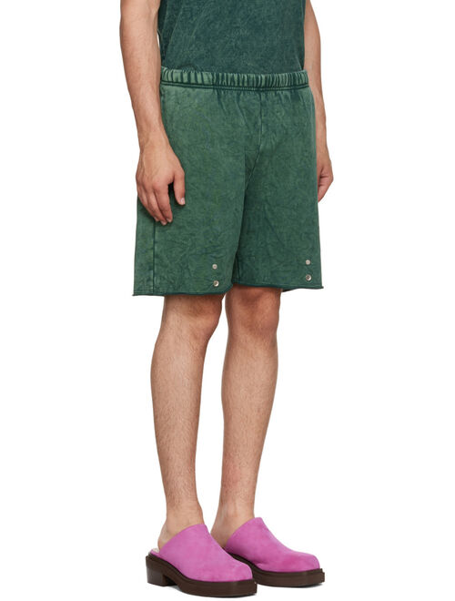 Les Tien Green Cotton Shorts