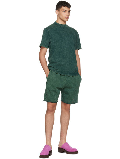 Les Tien Green Cotton Shorts