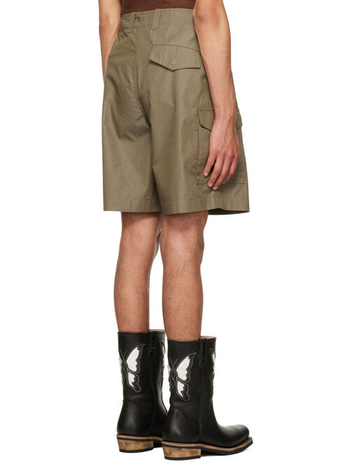 Our Legacy Khaki Cotton Cargo Shorts