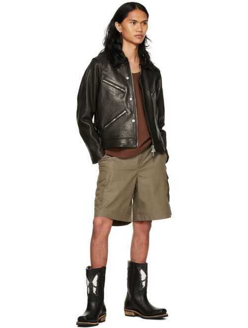 Our Legacy Khaki Cotton Cargo Shorts