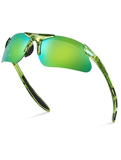 Xagger Youth Polarized Sports Sunglasses for Boys Girls Age 8-14 Kids Teens Baseball Softball TR90 Frame Glasses