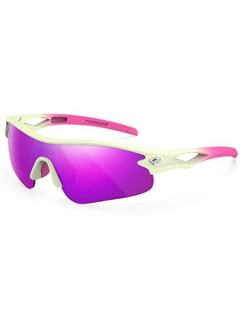 TOREGE Grilamid Tr90 Flexible Kids Sports Sunglasses Polarized Glasses for Junior Boys Girls Age 3-9 TR22