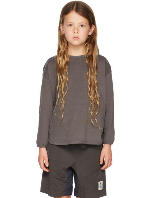 Kodomo BEAMS Kids Gray Cotton Long Sleeve T-Shirt