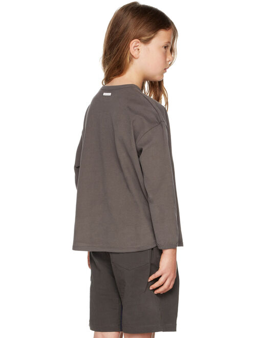 Kodomo BEAMS Kids Gray Cotton Long Sleeve T-Shirt