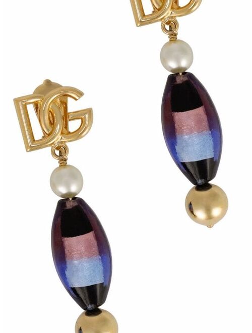 Dolce & Gabbanaglass bead clip-on earrings