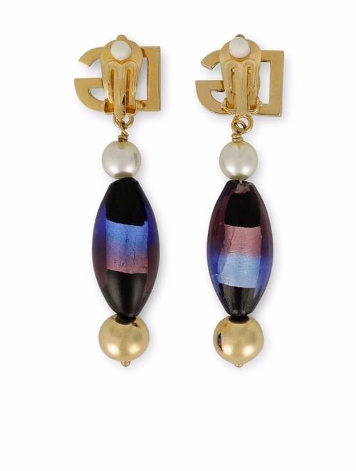 Dolce & Gabbanaglass bead clip-on earrings