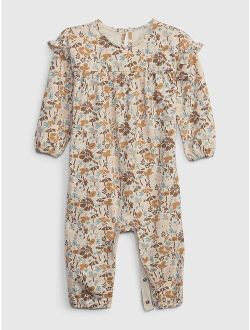 Baby 100% Organic Cotton Ruffle One-Piece