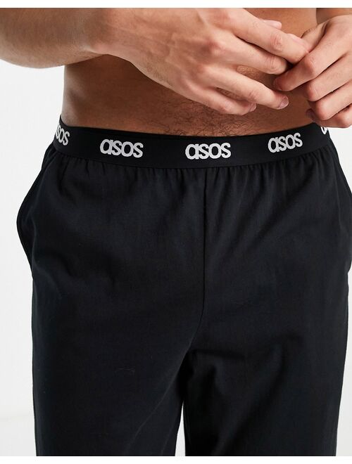 ASOS DESIGN lounge pajama bottoms in black