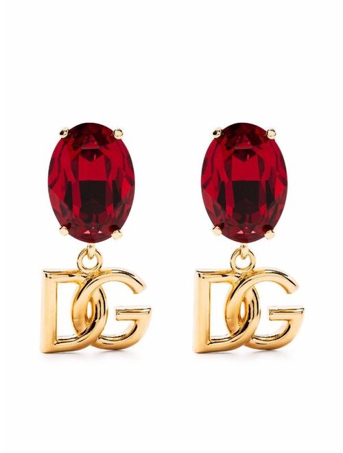 Dolce & Gabbana logo drop glass earrings