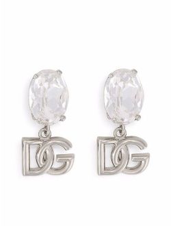 crystal-embellished logo earrings