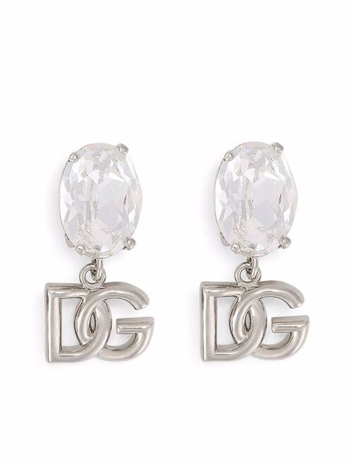 Dolce & Gabbana crystal-embellished logo earrings