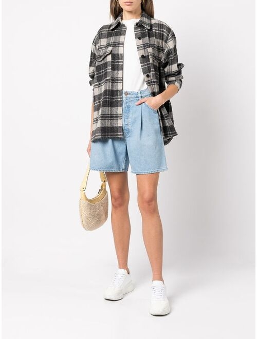 MOTHER pleat-waist denim shorts