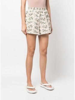floral embroidered shorts