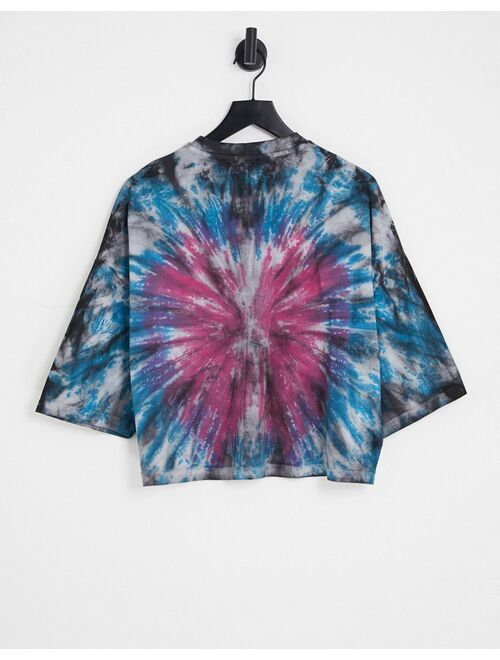 ASOS DESIGN oversized cropped T-shirt in festival tie dye