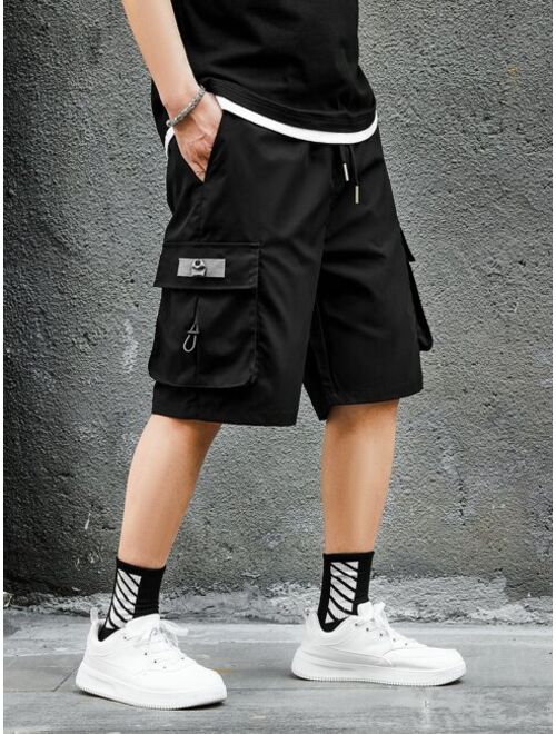 Shein Men Flap Pocket Drawstring Waist Shorts