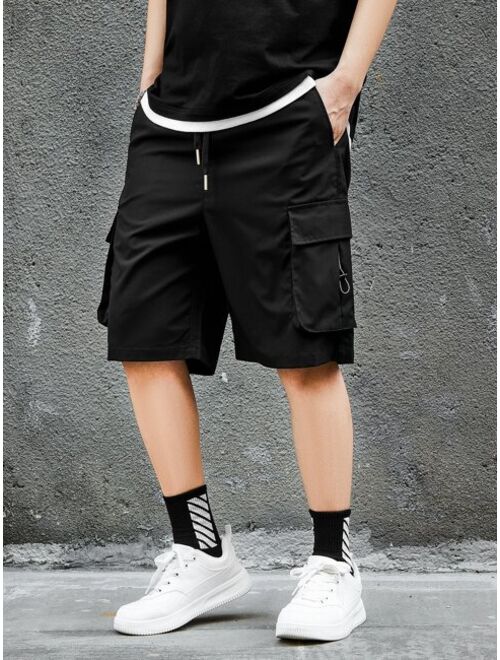 Shein Men Flap Pocket Drawstring Waist Shorts