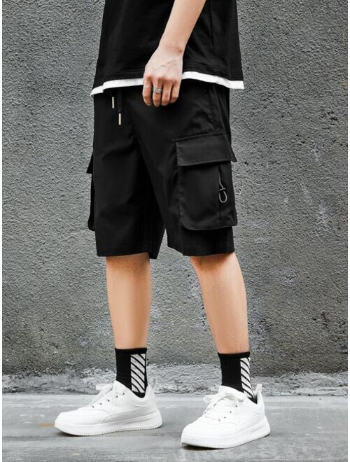 Shein Men Flap Pocket Drawstring Waist Shorts