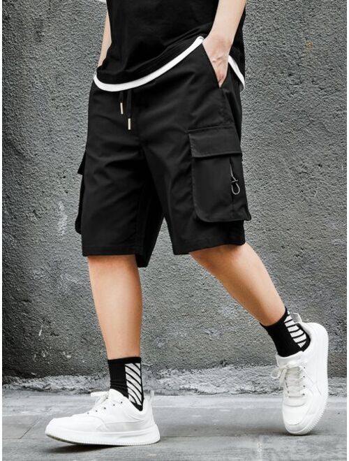 Shein Men Flap Pocket Drawstring Waist Shorts