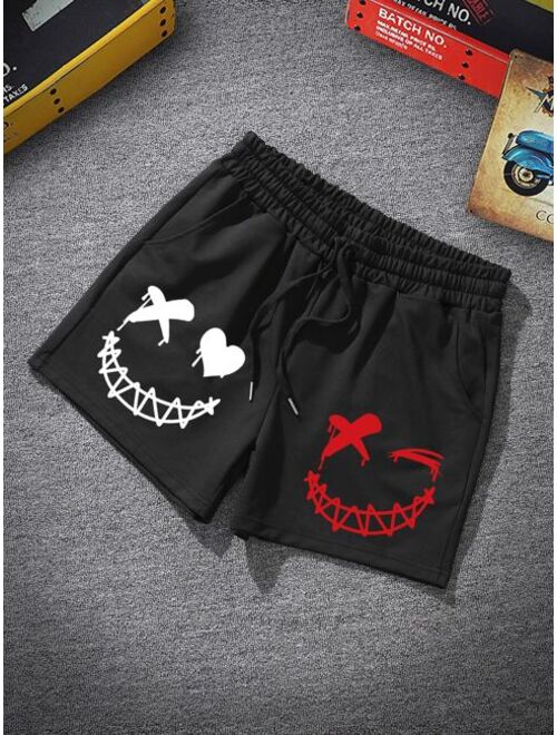 Shein Men Cartoon Graphic Drawstring Waist Shorts