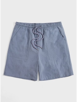 Men Drawstring Waist Shorts