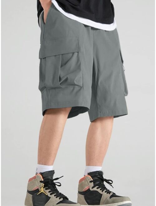 Shein Men Flap Pocket Drawstring Waist Shorts