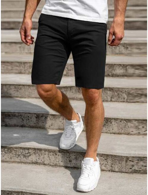 Shein Men Solid Slant Pocket Shorts