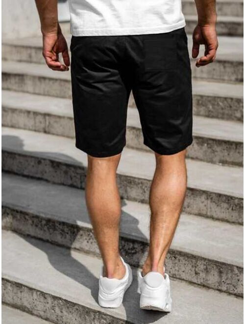 Shein Men Solid Slant Pocket Shorts