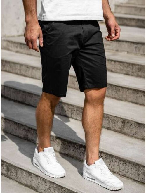 Shein Men Solid Slant Pocket Shorts