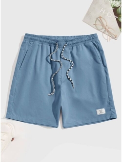 Men Letter Graphic Drawstring Shorts