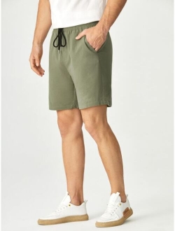 Men Drawstring Waist Shorts