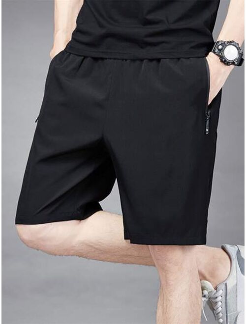 Shein Men Zip Pocket Drawstring Waist Shorts