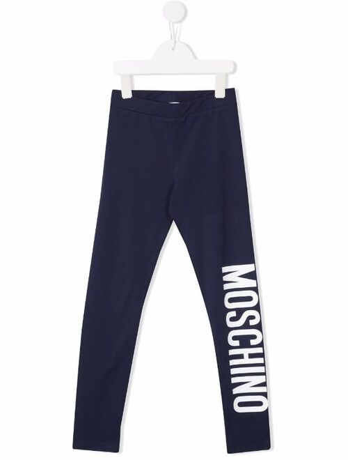 Moschino Kids logo-print cotton leggings