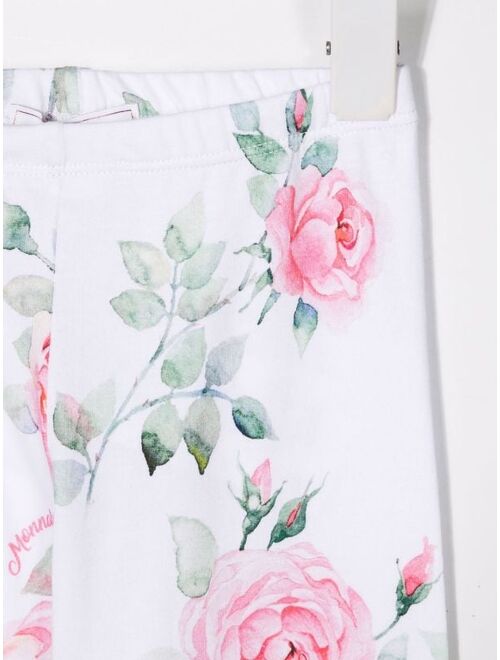 Monnalisa floral-print cotton leggings