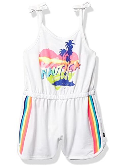 Nautica Girls' Cotton Striped Romper