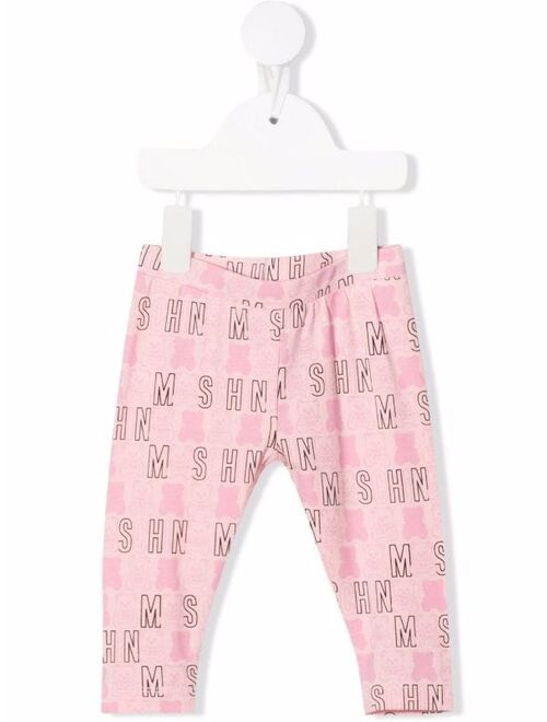 Moschino Kids logo print leggings