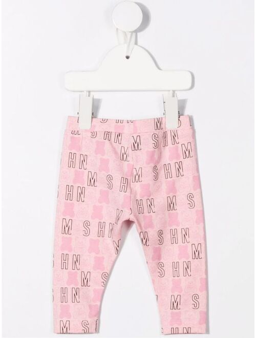 Moschino Kids logo print leggings