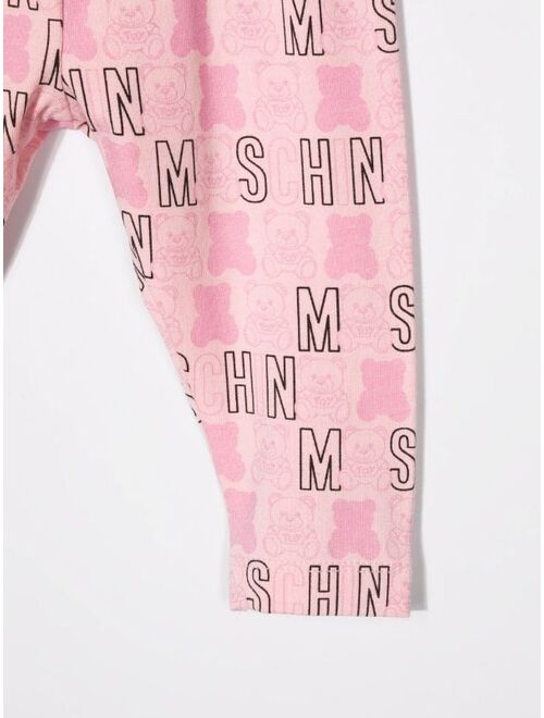 Moschino Kids logo print leggings