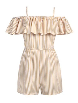 Girl Kids Jumpsuit Off Shoulder Ruffle Romper Playsuit Summer Outfits Clothes Set