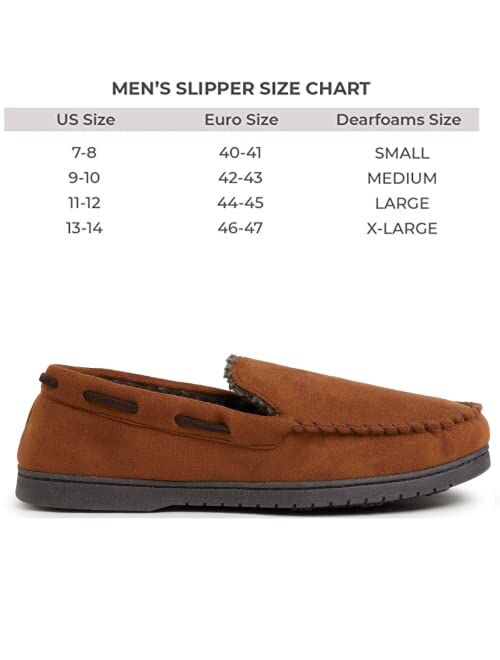 Dearfoams Men's Keaton Memory Foam Moccasin with Wide Widths