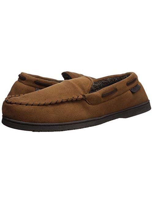 Dearfoams Men's Keaton Memory Foam Moccasin with Wide Widths