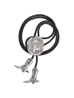 Wentur Bolo Ties for Men Western - 3D Cowboy Hat Bolo Tie Design with Vintage Cowboy Boots Bolo Tie Western Bolotie Cowboy Bola Tie