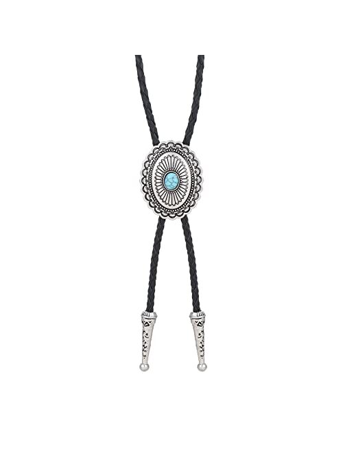 Generic Bolo Tie for Man and Woman, Handmade Round Shape Western Cowboy Bola Tie Costume Accessories for Men Woman