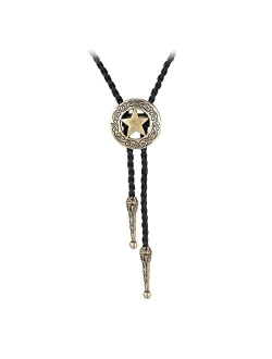 BRBAM Western Cowboy Texas Style Vintage Bolo Tie Fashion Texas Map and Lone Star Leather Bolo Tie Necktie Necklace