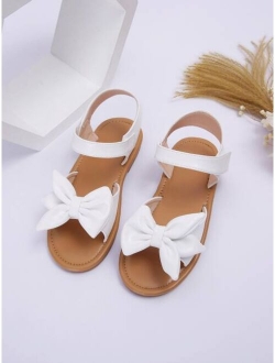 Girls Bow Decor Ankle Strap Sandals