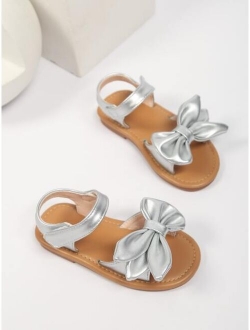 Girls Bow Decor Ankle Strap Sandals