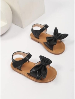 Girls Bow Decor Ankle Strap Sandals