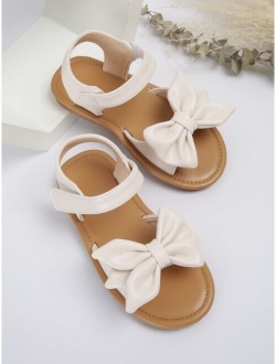 Girls Bow Decor Ankle Strap Sandals