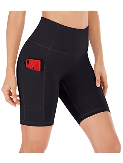 Ewedoos Biker Shorts for Women High Waist Yoga Shorts for Women with Pockets Athletic Shorts for Women Running Gym Short