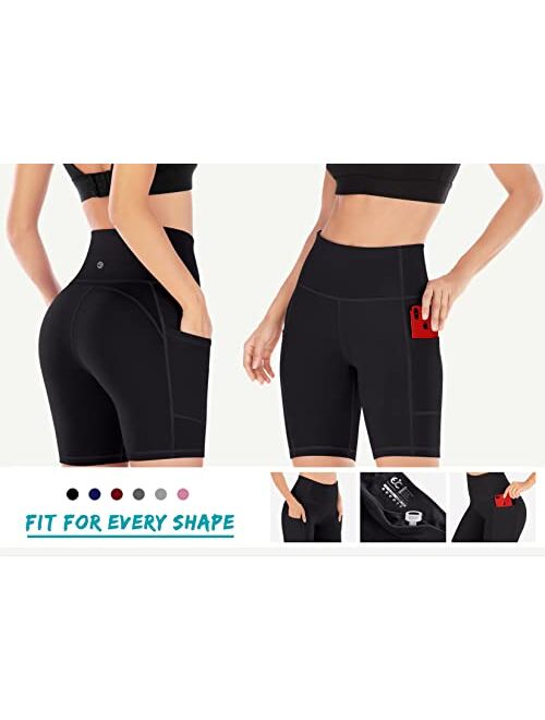 Ewedoos Biker Shorts for Women High Waist Yoga Shorts for Women with Pockets Athletic Shorts for Women Running Gym Short